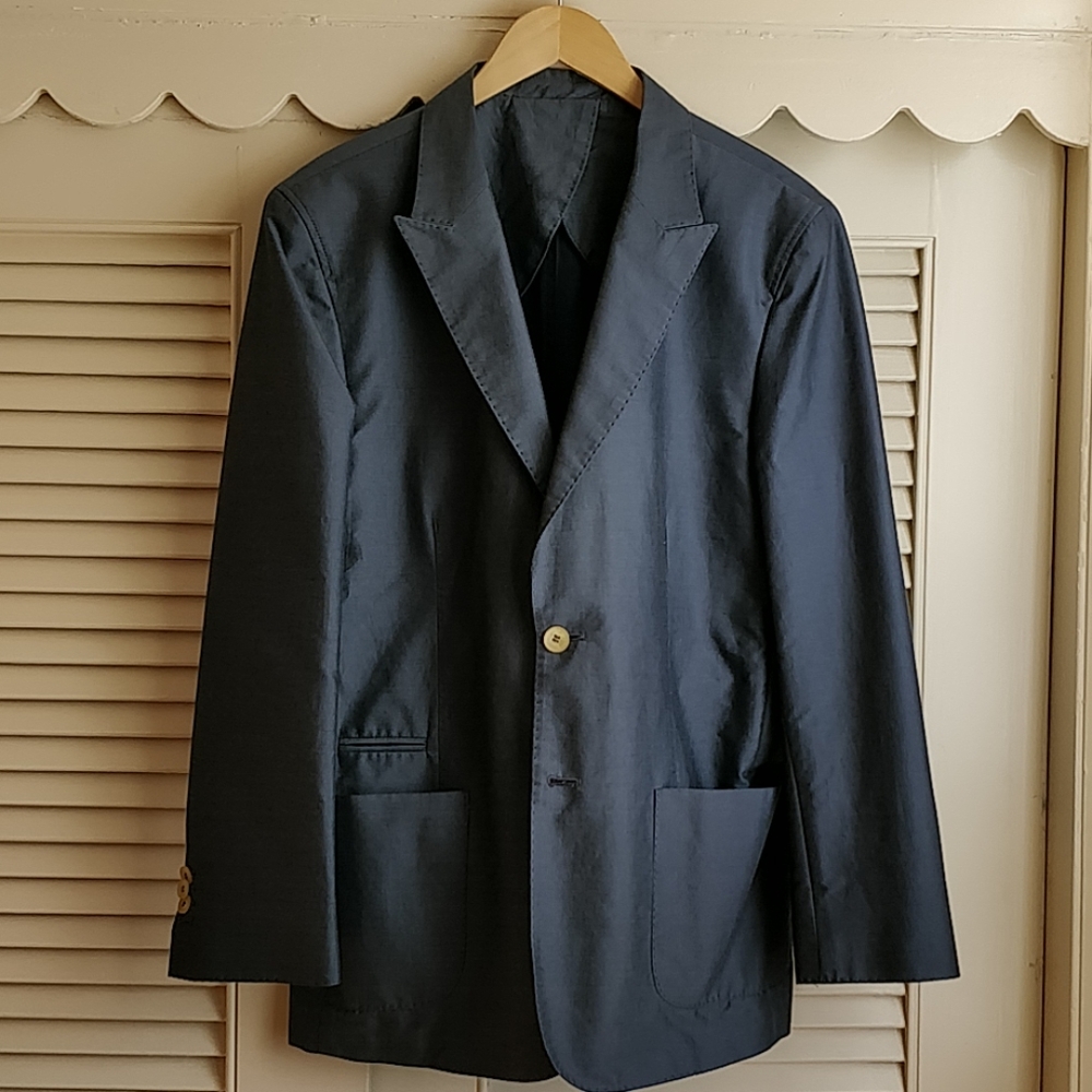 Hickey Freeman Blue Grey Sport Coat - 40R